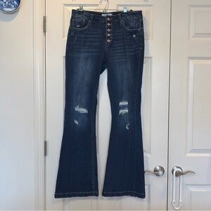 Kancan Women’s Dark Wash Flare Jeans Size 13/30 32” Inseam